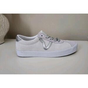 Vans Metallic Sport Low Sneaker High Shine Gray Leather Women 6.5 Men‎ 5
